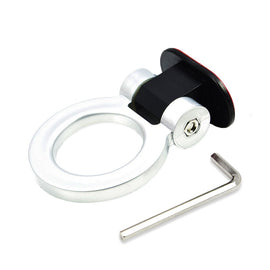 Brand New JDM Universal Front / Rear Cool Silver Track Racing Style ABS Tow Hook Ring Sticker For All Car Model