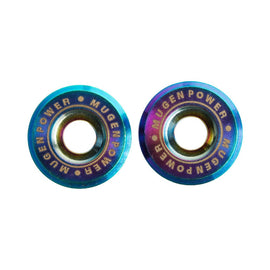 Brand New 2PCS JDM Mugen Power Neo-Chrome License Plate Frame Bolts Screws Fasteners Universal