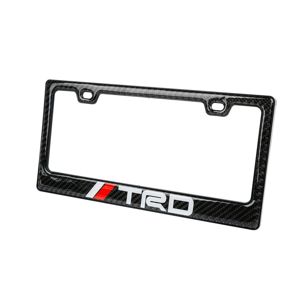 Brand New Universal 100% Real Carbon Fiber TRD License Plate Frame - 1PCS