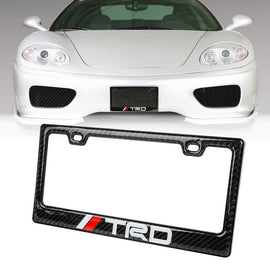 Brand New Universal 100% Real Carbon Fiber TRD License Plate Frame - 1PCS
