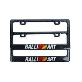 Brand New Universal 100% Real Carbon Fiber Ralliart License Plate Frame - 2PCS