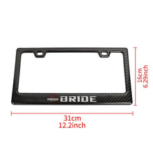 Load image into Gallery viewer, Brand New Universal 100% Real Carbon Fiber Bride License Plate Frame - 2PCS
