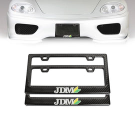 Brand New Universal 100% Real Carbon Fiber JDM Beginner Leaf License Plate Frame - 2PCS