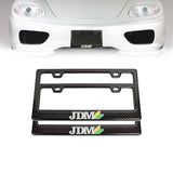 Brand New Universal 100% Real Carbon Fiber JDM Beginner Leaf License Plate Frame - 2PCS