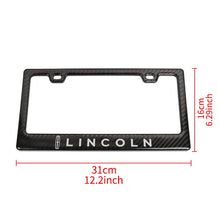 Load image into Gallery viewer, Brand New Universal 100% Real Carbon Fiber Lincoln License Plate Frame - 2PCS