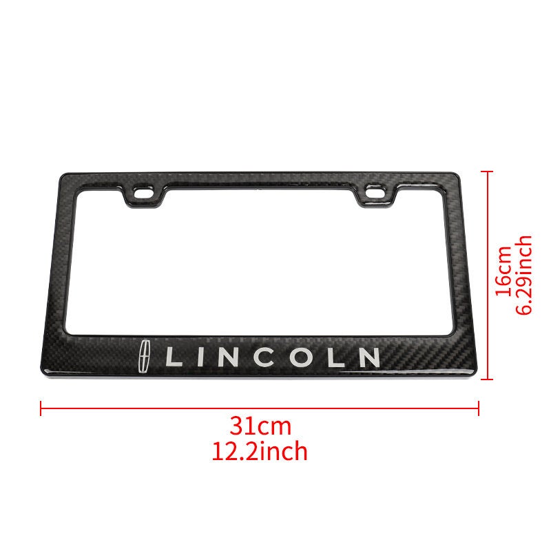 Brand New Universal 100% Real Carbon Fiber Lincoln License Plate Frame - 1PCS