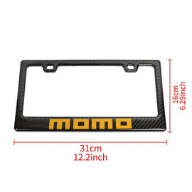 Brand New Universal 100% Real Carbon Fiber Momo License Plate Frame - 2PCS