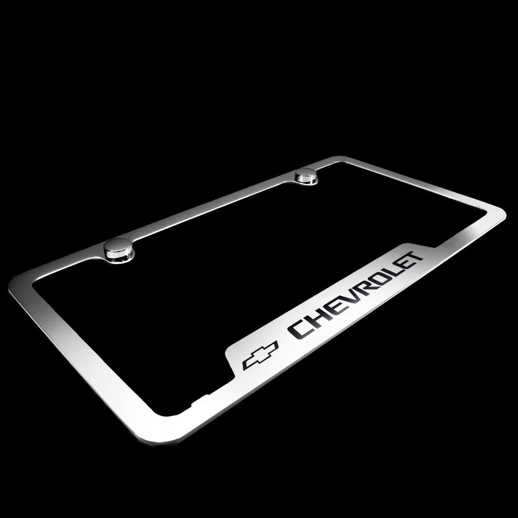 Brand New 2PCS Chevrolet Chrome Stainless Steel License Plate Frame Officially Licensed