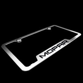 Brand New 2PCS Mopar Chrome Stainless Steel License Plate Frame Officially Licensed