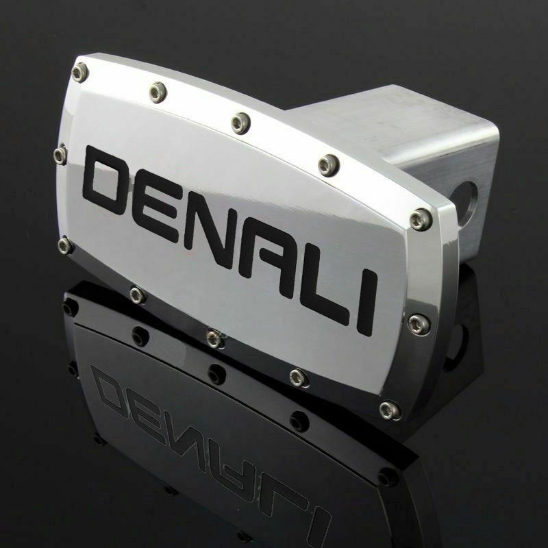 Brand New Denali Silver Tow Hitch Cover Plug Cap 2" Trailer Receiver Engraved Billet Allen Bolts Official Licensed Products