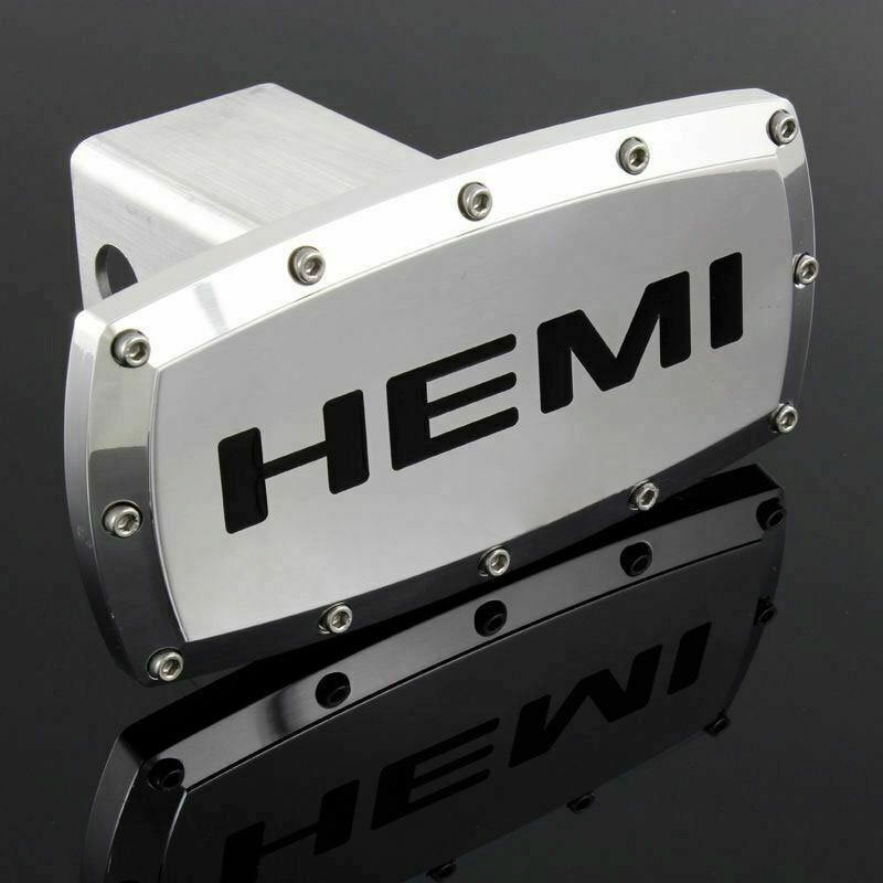 Brand New Hemi Silver Tow Hitch Cover Plug Cap 2" Trailer Receiver Engraved Billet Allen Bolts Official Licensed Products