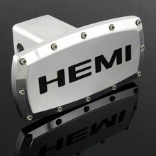 Load image into Gallery viewer, Brand New Hemi Silver Tow Hitch Cover Plug Cap 2&quot; Trailer Receiver Engraved Billet Allen Bolts Official Licensed Products