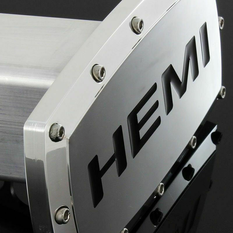 Brand New Hemi Silver Tow Hitch Cover Plug Cap 2" Trailer Receiver Engraved Billet Allen Bolts Official Licensed Products