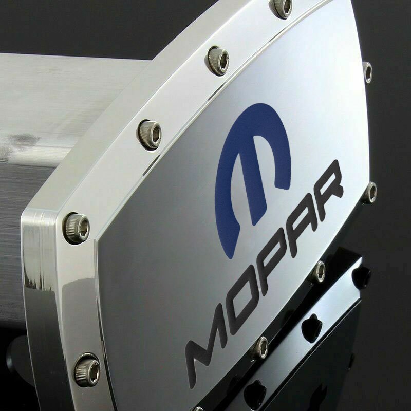 Brand New Mopar Silver Tow Hitch Cover Plug Cap 2" Trailer Receiver Engraved Billet Allen Bolts Official Licensed Products