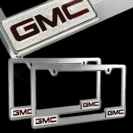 Brand New 2PCS GMC Sierra Denali Yukon Chrome Metal License Plate Frame Officially Licensed
