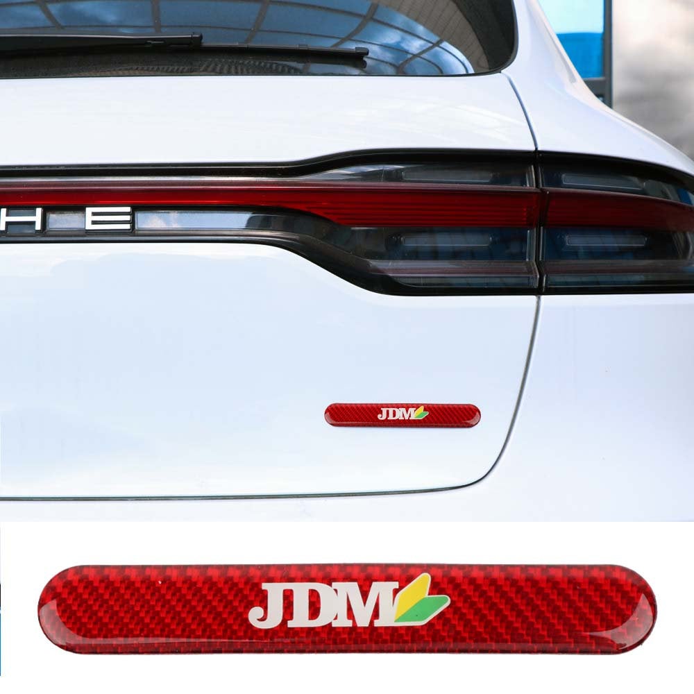 Brand New 1PCS JDM Real Carbon Fiber Red Car Trunk Side Fenders Door Badge Scratch Guard Sticker