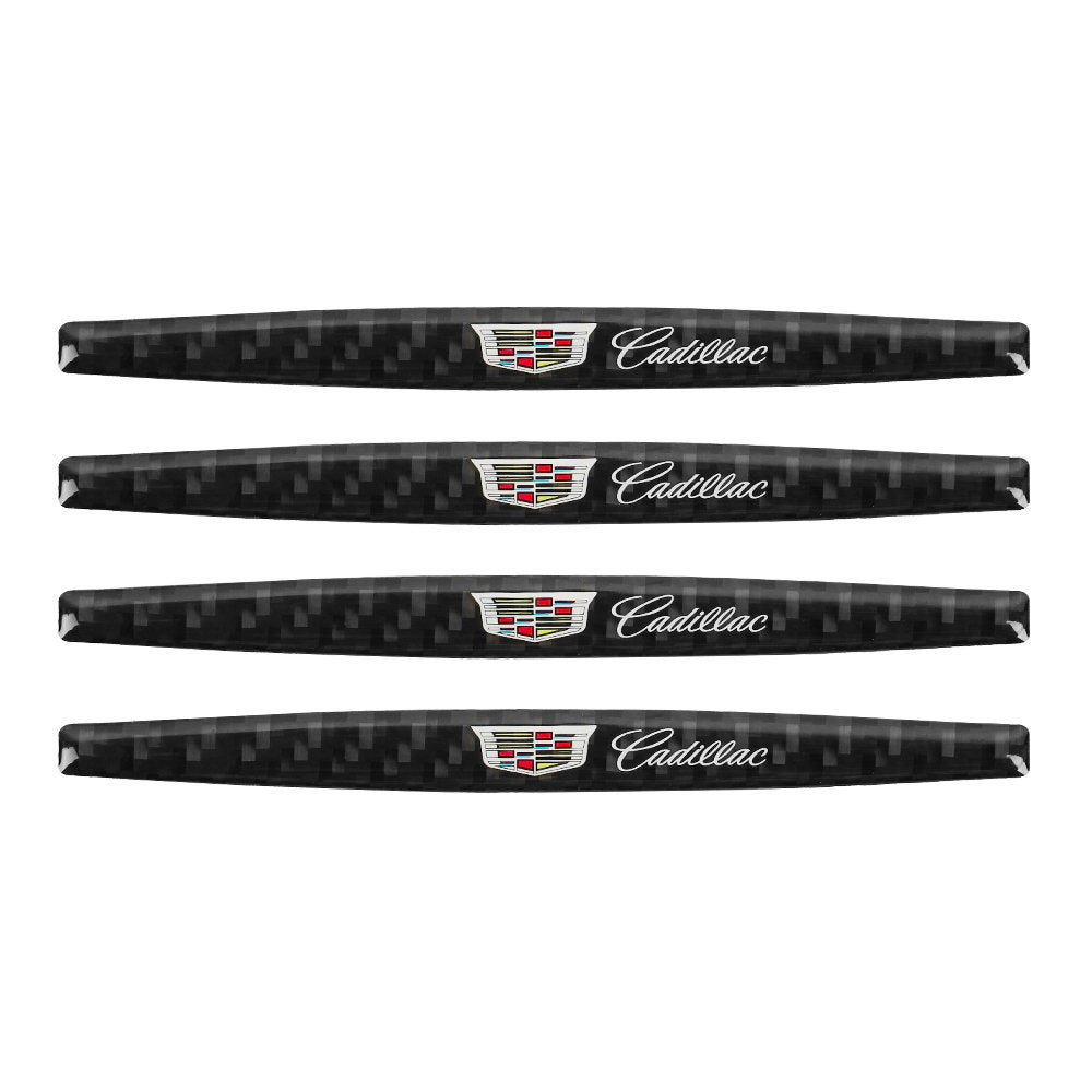 Brand New 4PCS Cadillac Real Carbon Fiber Anti Scratch Badge Car Door Handle Cover Trim