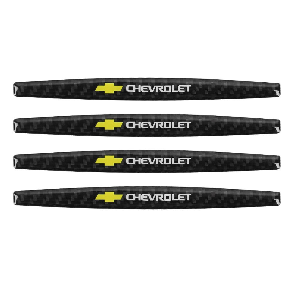 Brand New 4PCS Chevrolet Real Carbon Fiber Anti Scratch Badge Car Door Handle Cover Trim
