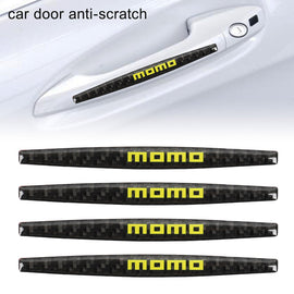 Brand New 4PCS Momo Real Carbon Fiber Anti Scratch Badge Car Door Handle Cover Trim