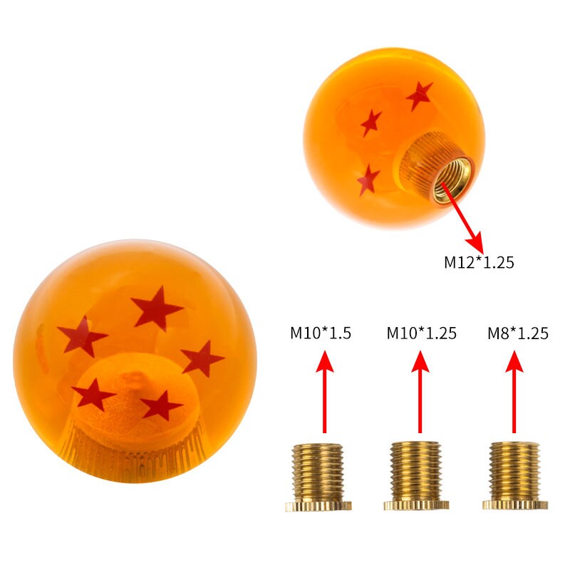 Brand New 5 Star Orange Dragon ball Z Custom 54mm Shift Knob M8x1.25 M10x1.5 M10x1.25 M12x1.25