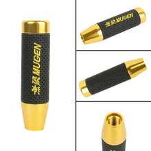 Load image into Gallery viewer, Brand New 13CM Gold Universal Mugen Aluminum+Leather Gear Shift Knob Shifter Lever Head