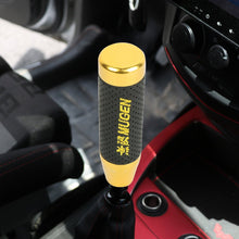Load image into Gallery viewer, Brand New 13CM Gold Universal Mugen Aluminum+Leather Gear Shift Knob Shifter Lever Head