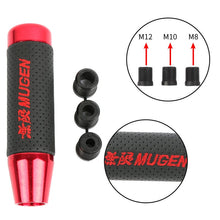 Load image into Gallery viewer, Brand New 13CM Red Universal Mugen Aluminum+Leather Gear Shift Knob Shifter Lever Head