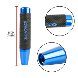 Brand New 18CM Blue Universal Mugen Aluminum+Leather Gear Shift Knob Shifter Lever Head