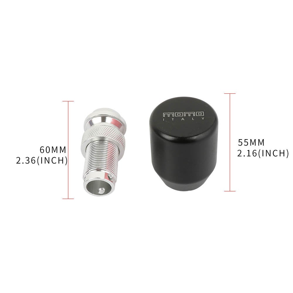 Brand New Racing Universal MOMO Universal Black Gear Shift Knob Metal Shifter Lever Head