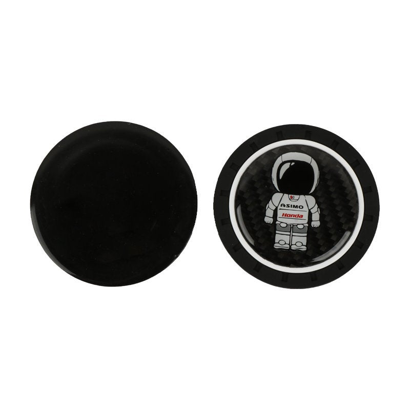 Brand New 2PCS ASIMO Real Carbon Fiber Car Cup Holder Pad Water Cup Slot Non-Slip Mat Universal