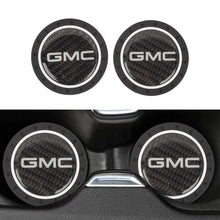 Load image into Gallery viewer, Brand New 2PCS GMC Real Carbon Fiber Car Cup Holder Pad Water Cup Slot Non-Slip Mat Universal