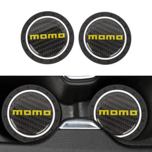 Load image into Gallery viewer, Brand New 2PCS MOMO Real Carbon Fiber Car Cup Holder Pad Water Cup Slot Non-Slip Mat Universal