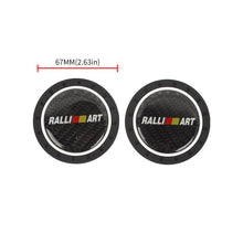 Load image into Gallery viewer, Brand New 2PCS Ralliart Real Carbon Fiber Car Cup Holder Pad Water Cup Slot Non-Slip Mat Universal