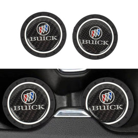 Brand New 2PCS Buick Real Carbon Fiber Car Cup Holder Pad Water Cup Slot Non-Slip Mat Universal