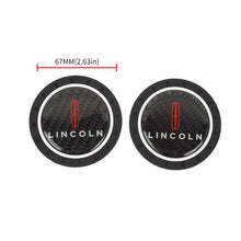Load image into Gallery viewer, Brand New 2PCS Lincoln Real Carbon Fiber Car Cup Holder Pad Water Cup Slot Non-Slip Mat Universal