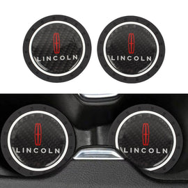 Brand New 2PCS Lincoln Real Carbon Fiber Car Cup Holder Pad Water Cup Slot Non-Slip Mat Universal