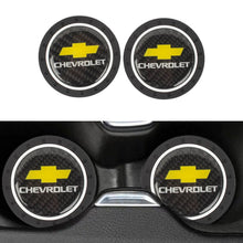 Load image into Gallery viewer, Brand New 2PCS Chevrolet Real Carbon Fiber Car Cup Holder Pad Water Cup Slot Non-Slip Mat Universal