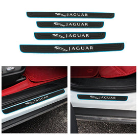 Brand New 4PCS Universal Jaguar Blue Rubber Car Door Scuff Sill Cover Panel Step Protector