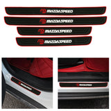 Brand New 4PCS Universal Mazdaspeed Red Rubber Car Door Scuff Sill Cover Panel Step Protector