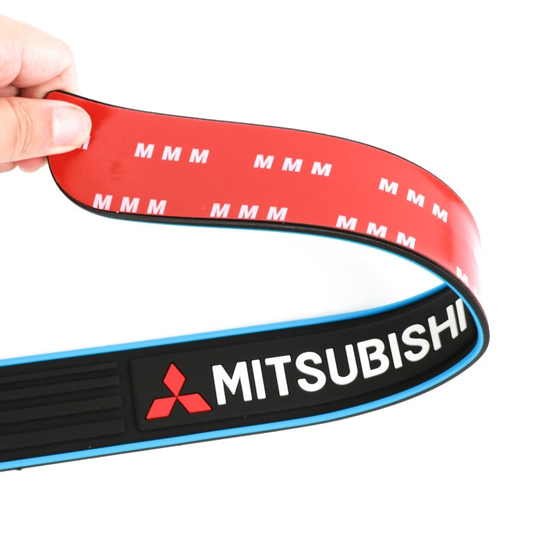Brand New 4PCS Universal Mitsubishi Blue Rubber Car Door Scuff Sill Cover Panel Step Protector