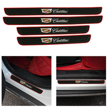 Load image into Gallery viewer, Brand New 4PCS Universal Cadillac Red Rubber Car Door Scuff Sill Cover Panel Step Protector
