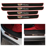 Brand New 4PCS Universal Cadillac Red Rubber Car Door Scuff Sill Cover Panel Step Protector