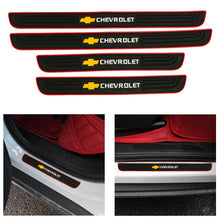 Load image into Gallery viewer, Brand New 4PCS Universal Chevrolet Red Rubber Car Door Scuff Sill Cover Panel Step Protector
