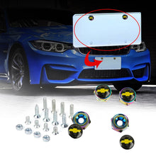 Load image into Gallery viewer, Brand New 4PCS Chevrolet Racing Car License Plate Carbon Screw Bolt Cap Cover Screw Bolt