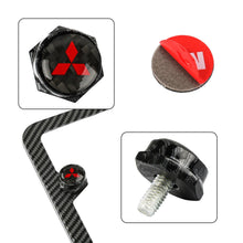 Load image into Gallery viewer, Brand New 4PCS Mitsubishi Racing Car License Plate Carbon Fiber Screw Bolt Cap Cover Screw Bolt