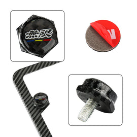 Brand New 4PCS Mugen Racing Car License Plate Carbon Fiber Screw Bolt Cap Cover Screw Bolt