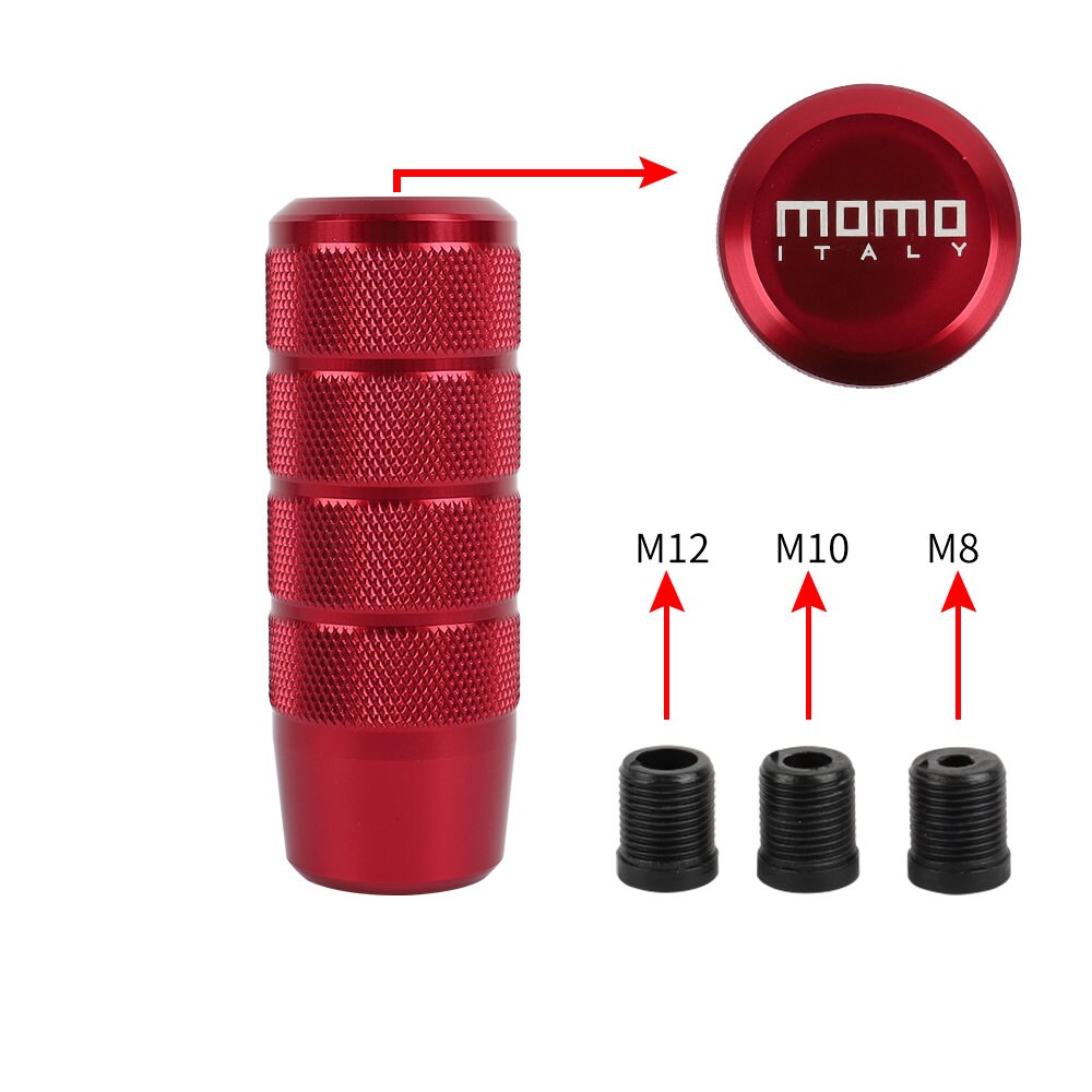 Brand New Universal Momo Red Aluminum Manual Gear Stick Shift Knob Shifter Lever Head