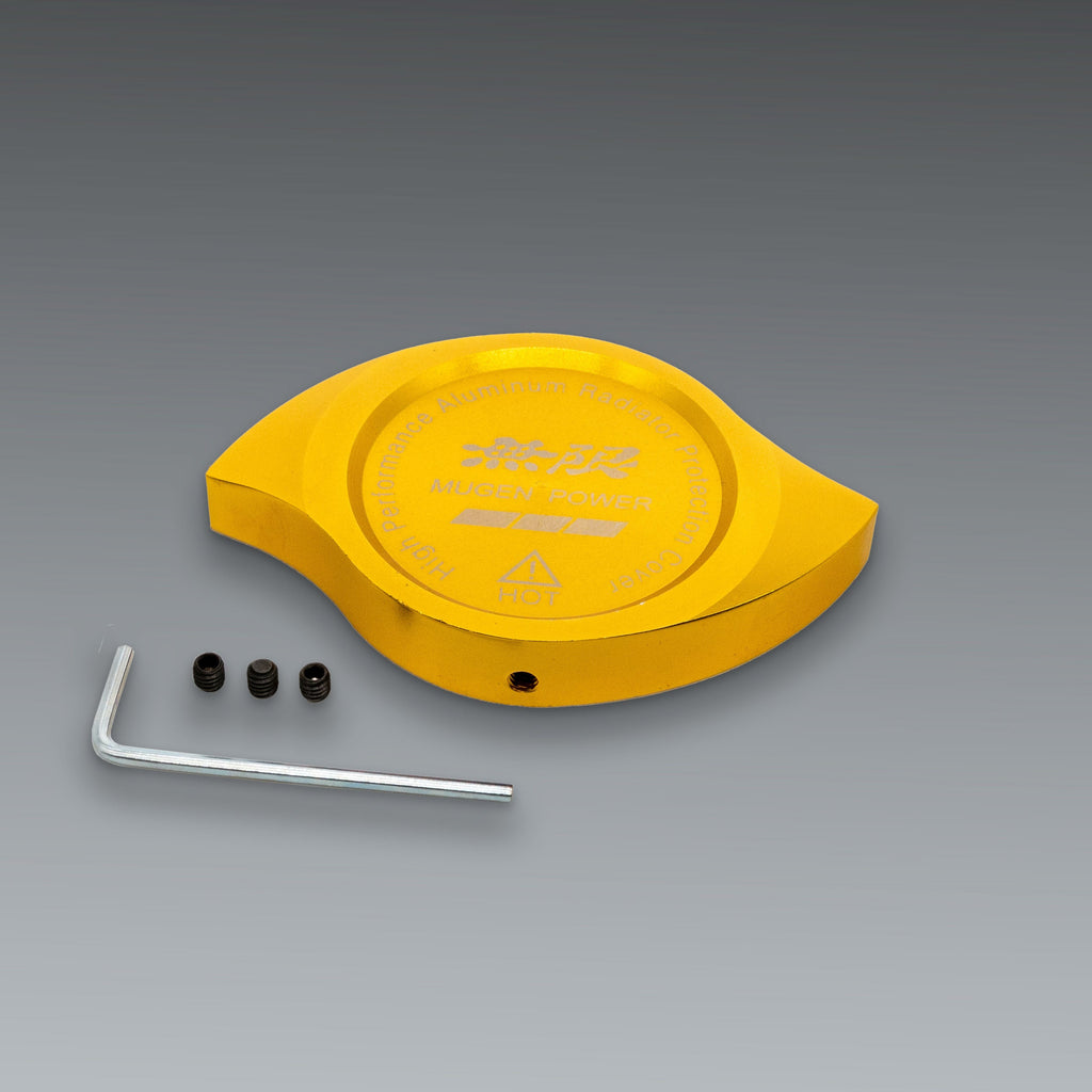 Brand New Mugen Power Gold Billet Aluminum Radiator Protector Pressure Cap Cover Performance