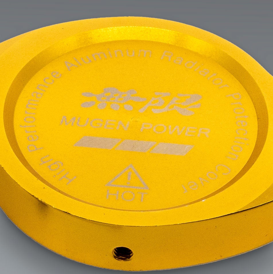 Brand New Mugen Power Gold Billet Aluminum Radiator Protector Pressure Cap Cover Performance