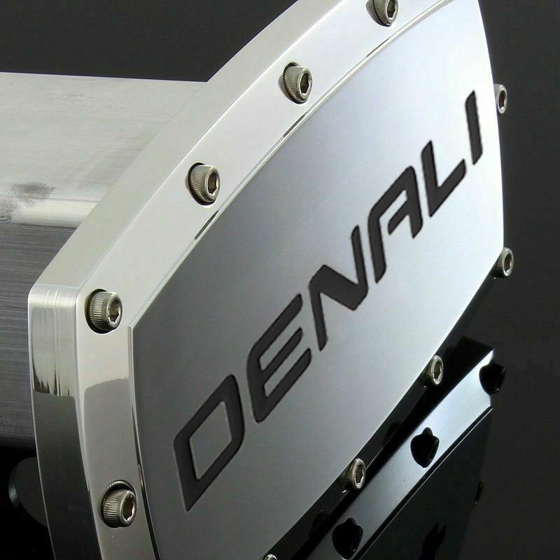 Brand New Denali Silver Tow Hitch Cover Plug Cap 2" Trailer Receiver Engraved Billet Allen Bolts Official Licensed Products